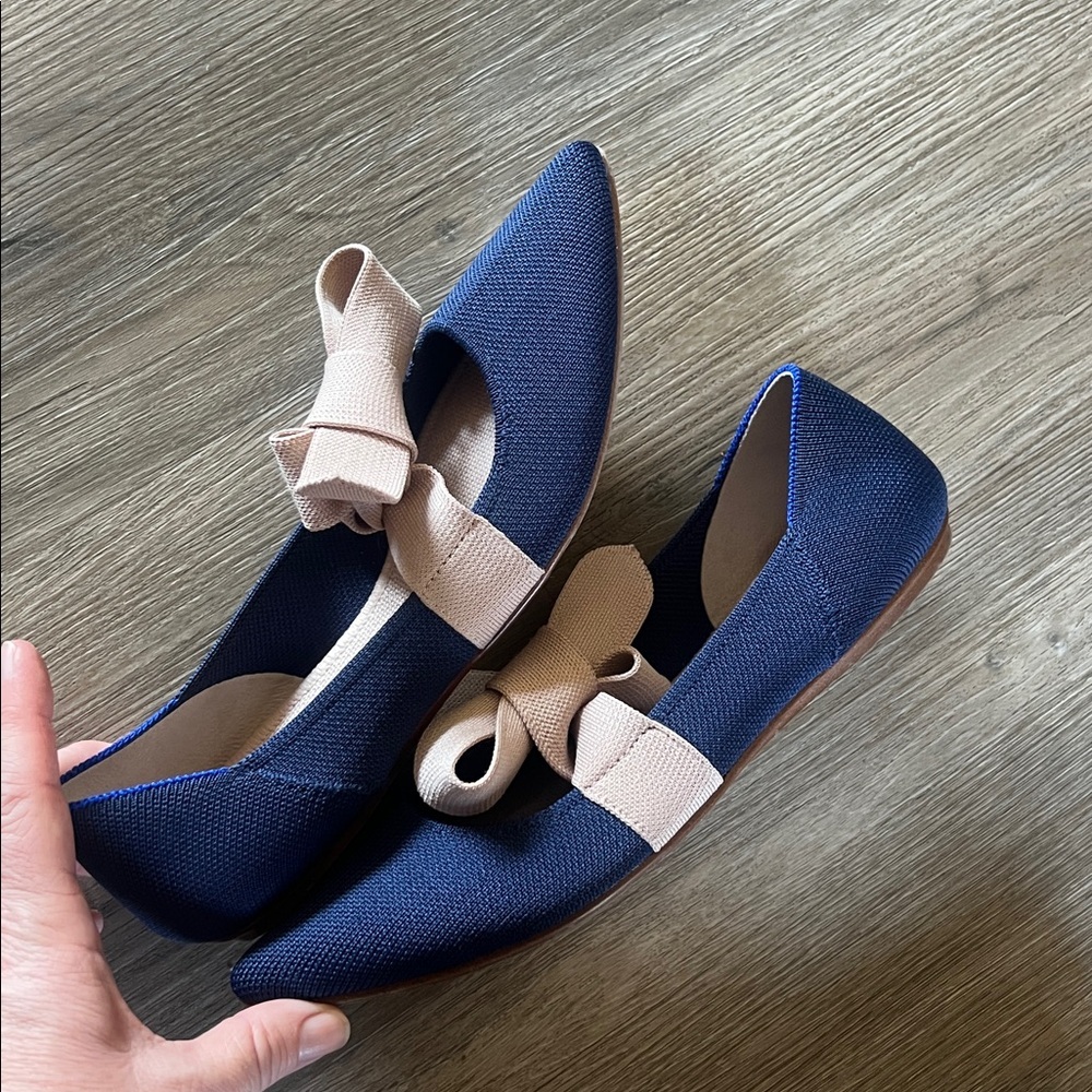 Rothy's The Slip-On Mary Jane Flat in Sapphire Deep Blue - Picture 9 of 16